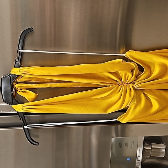 💕REFORMATION💕 Nerida Silk Dress ~ Tumeric 10 NWT - Picture 11 of 16